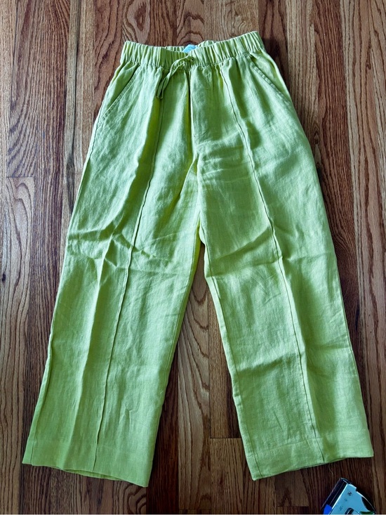 Zara Other - Zara Chartreuse Lightweight Linen Elastic Waist Casual Kids Pants